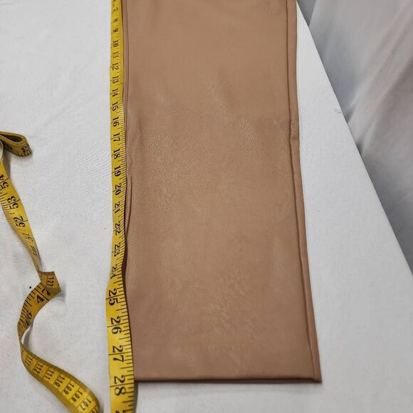 Spanx Faux Leather Slim Straight Pants Toffee Tan Size Large NWT Compression - Picture 5 of 8